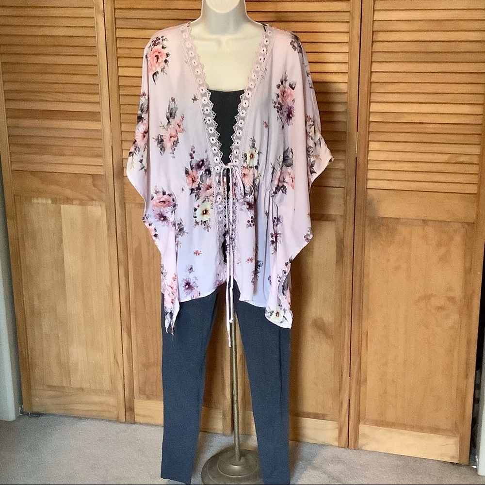 Haute Project sheer Top cover-up kimono jacket M-XL